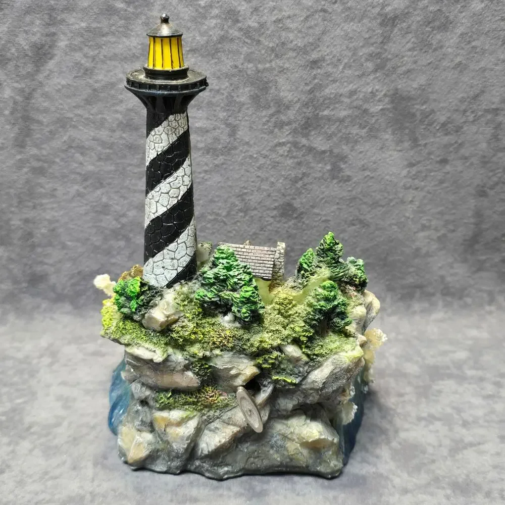 Lighthouse Cottage & Ocean Waves Collectible Home Decor Music Box